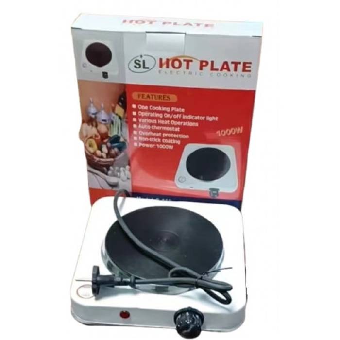 Электрическая дисковая плита на 1 конфорка настольная плитка Hot Plate B-1000W Белая