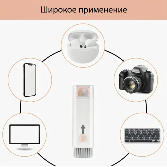 Багатофункціональна щітка 7 в 1 для чищення великої кількості пристроїв RD-50 Щітка для чищення гаджетів