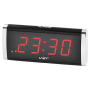 Цифровий електронний настільний годинник CLC-1202 з LED-дисплеєм підсвічуванням і живленням від мережі або батарейок
