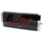 Цифровий електронний настільний годинник CLC-1202 з LED-дисплеєм підсвічуванням і живленням від мережі або батарейок