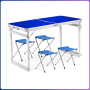 Посилений туристичний складаний стіл для пікніка та 4 стільці Folding Table Синій Стіл із стільцями для дачі
