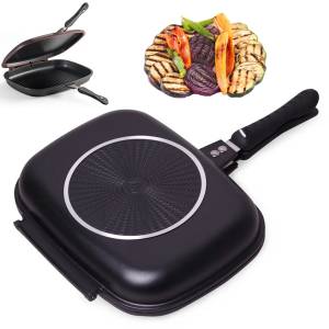 Сковорода-гриль подвійна з антипригарним покриттям Double grill PAN Сковорода для кухні 32 см