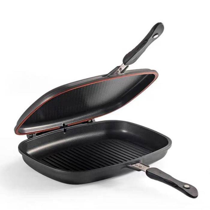 Сковорода-гриль подвійна з антипригарним покриттям Double grill PAN Сковорода для кухні 32 см