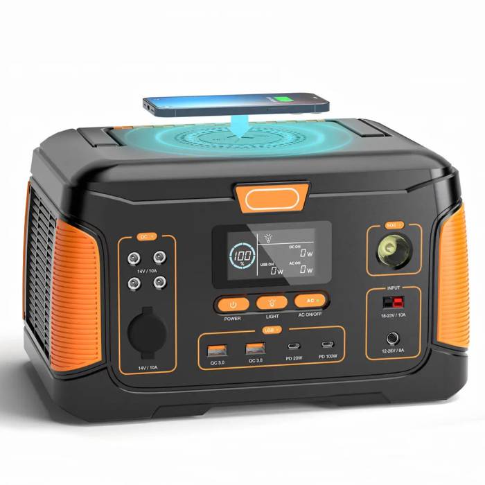 Портативная электростанция с выходами и розетками USB Type-C DC на 650 W и фонариком 171000мА·ч Wimpex WX1438