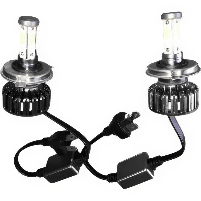 Комплект автомобільних світлодіодних LED ламп з охолодженням H4 V18 LED лампи для авто на фари 7200Лм