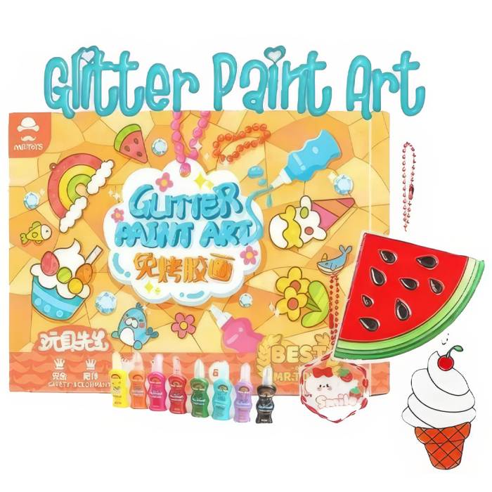 Набір для виготовлення брелоків з блискітками Glitter Paint Art Набір для дитячої творчості