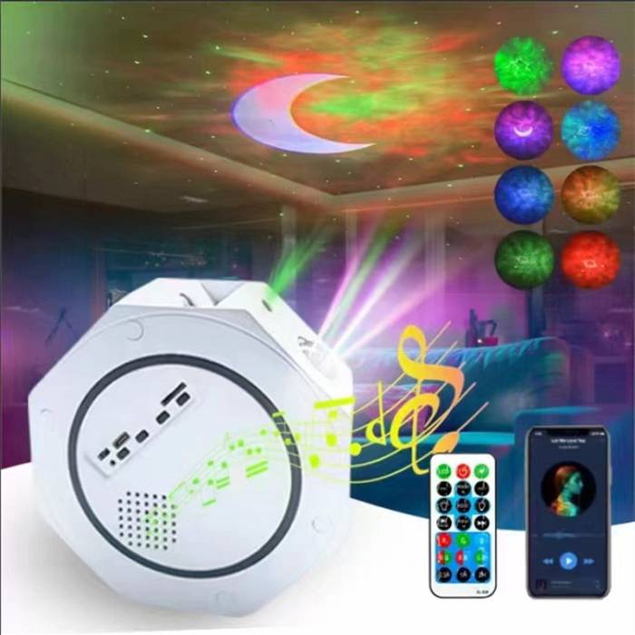 Музыкальный ночник-проектор звездного неба с пультом управления Octagon Projector Light XL-818