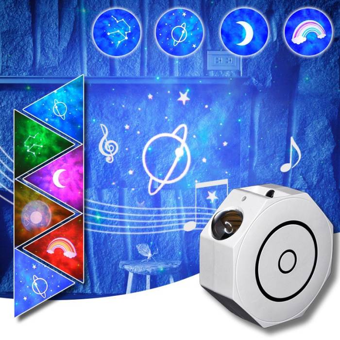 Музыкальный ночник-проектор звездного неба с пультом управления Octagon Projector Light XL-818