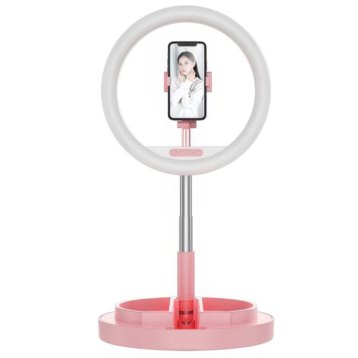 Кольцевая LED лампа 29 см с креплением для телефона и штативом LAMP JM-01 Светодиодное кольцо на штативе