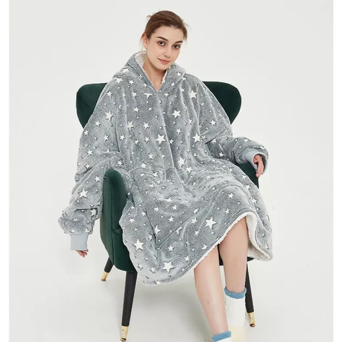 Толстовка, що світиться з рукавами і капюшоном Huggle Hoodie Stars Lumi 80х80см Толстовка зі зірками, що світяться
