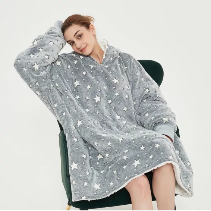 Толстовка, що світиться з рукавами і капюшоном Huggle Hoodie Stars Lumi 80х80см Толстовка зі зірками, що світяться