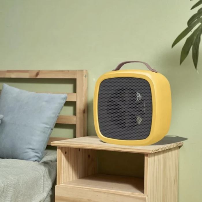 Компактний настільний міні-обігрівач 500W Жовтий Портативний настільний тепловентилятор для дому