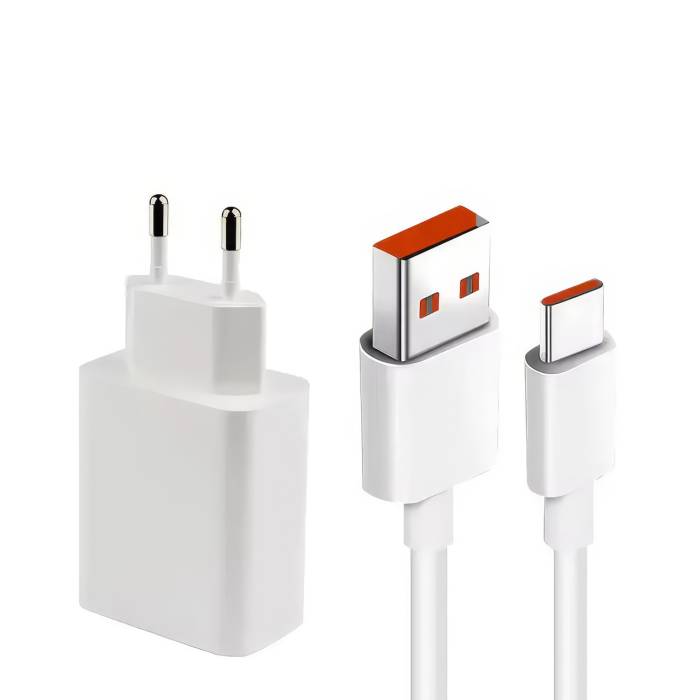Мережний зарядний пристрій 5V 67W з кабелем USB Type-C Білий