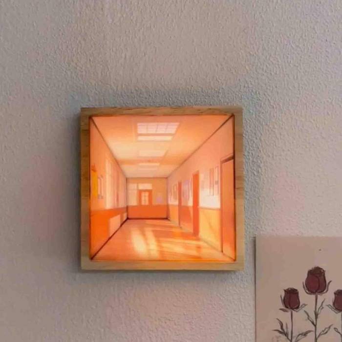 Настінний світильник-нічник 13.8x13.8x12 см з ефектом 3D ілюзії Naked Eye 3D Vision Коридор