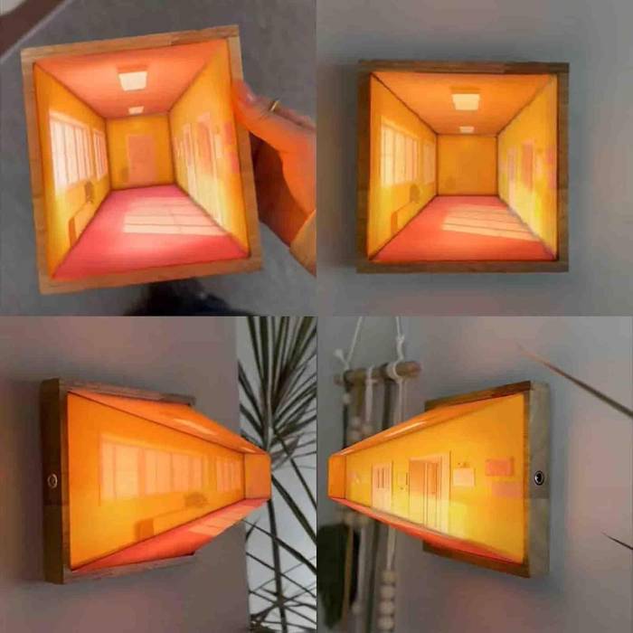 Настінний світильник-нічник 13.8x13.8x12 см з ефектом 3D ілюзії Naked Eye 3D Vision Коридор