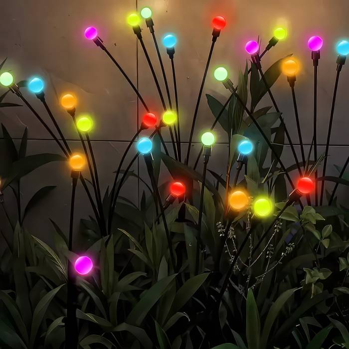 Комплект садових світильників 70 см на сонячній панелі Світлячки 6 LED 2 шт.