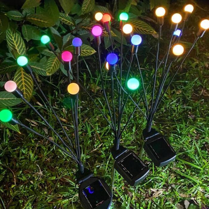 Комплект садових світильників 70 см на сонячній панелі Світлячки 6 LED 2 шт.