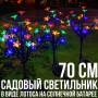 Садовий світильник Лотос 70 см 2 шт. на сонячній батареї з різнобарвним свіченням