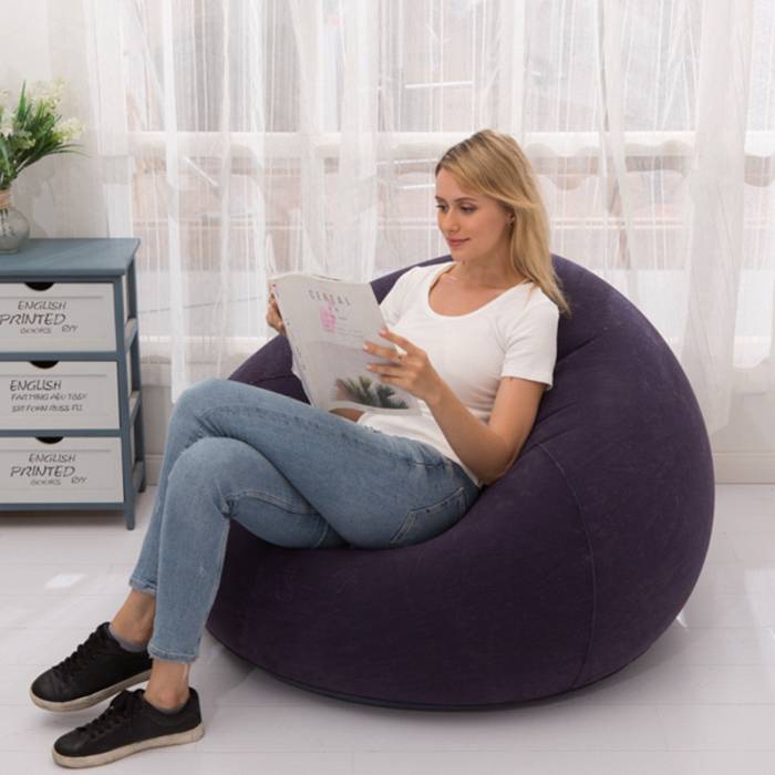 Надувне крісло 110х110х85 см з флокованим покриттям Sofa XL-1133