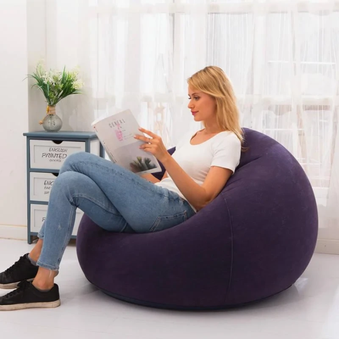 Надувне крісло 110х110х85 см з флокованим покриттям Sofa XL-1133