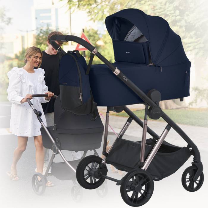 Універсальна коляска Coil 2 в 1 із прогулянковим блоком та дощовиком El Camino ME 1190 Iris Blue Синій