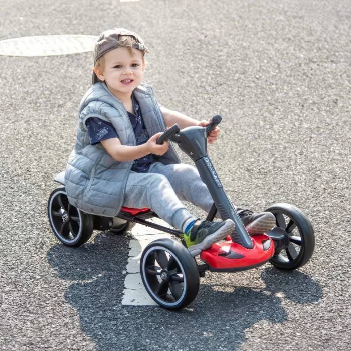 Складний електромобіль на акумуляторі 6V 4.5Ah з регульованою рамою Go-Kart Червоний
