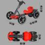 Складний електромобіль на акумуляторі 6V 4.5Ah з регульованою рамою Go-Kart Червоний