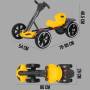 Складний електромобіль на акумуляторі 6V 4.5Ah з регульованою рамою Go-Kart Жовтий