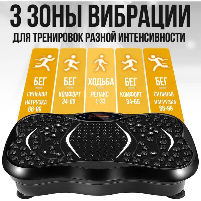 Фитнес-платформа с 2 экспандерами,Bluetooth и пультом До 150 кг Тренажер с виброплатформой для упражнений