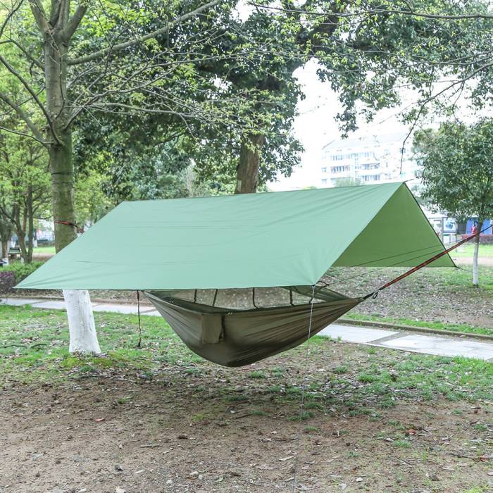 Похідний нейлоновий гамак-намет 260x140 см з москітною сіткою та захисним тентом