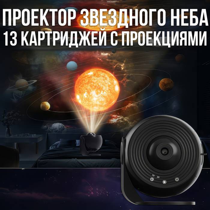 Ночник Галактический проектор Проектор звездного неба 360° Вращающаяся планетарийная лампа для детской спальни