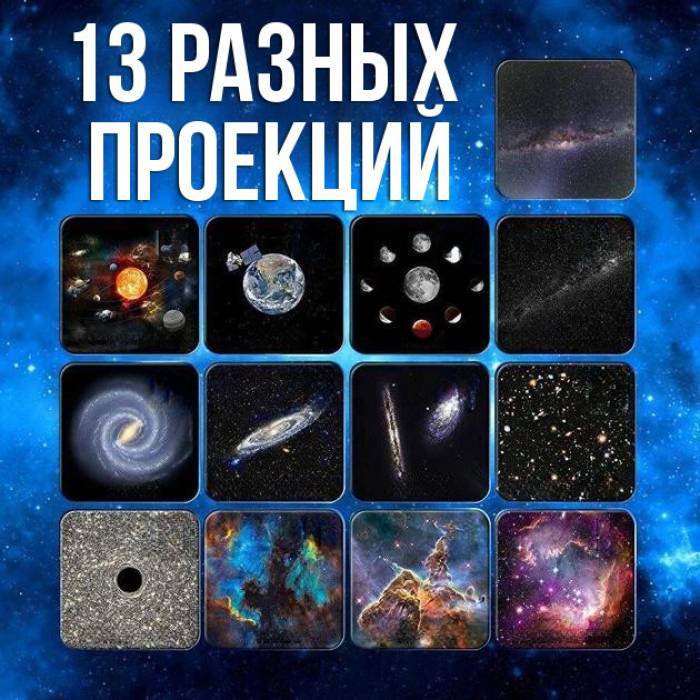 Ночник Галактический проектор Проектор звездного неба 360° Вращающаяся планетарийная лампа для детской спальни