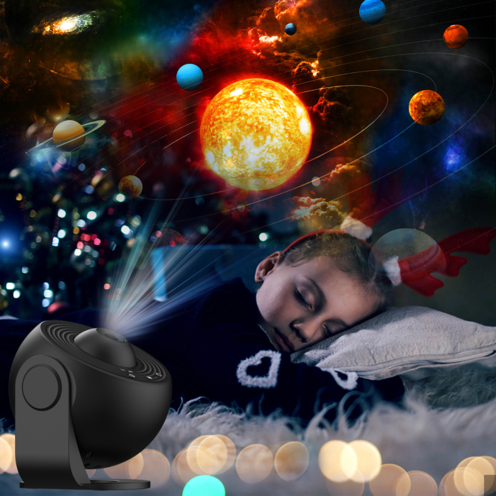 Ночник Галактический проектор Проектор звездного неба 360° Вращающаяся планетарийная лампа для детской спальни