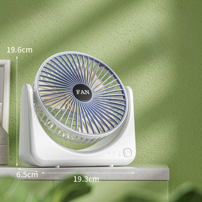 Настольный мини-вентилятор с питанием от аккумулятора на 3 скорости Fan Portable Бело-Голубой
