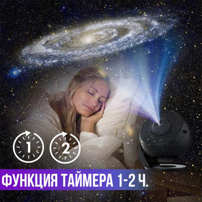 Проектор зоряного неба з 13 змінними картриджами з проекцією Домашній планетарій Чорний