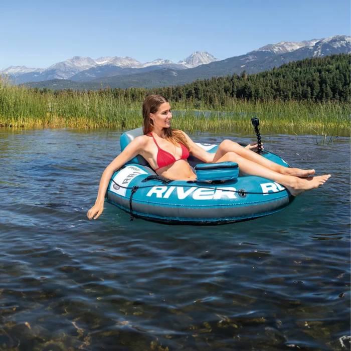 Надувний плотик 55 x 132 x 140 см для плавання та відпочинку на воді Intex 56843 Пліт із утримувачем для телефону