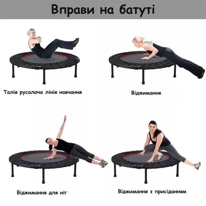 Батут для джампінгу з ручкою діаметром 122 см із навантаженням до 100 кг Profi MS 0515 Чорний