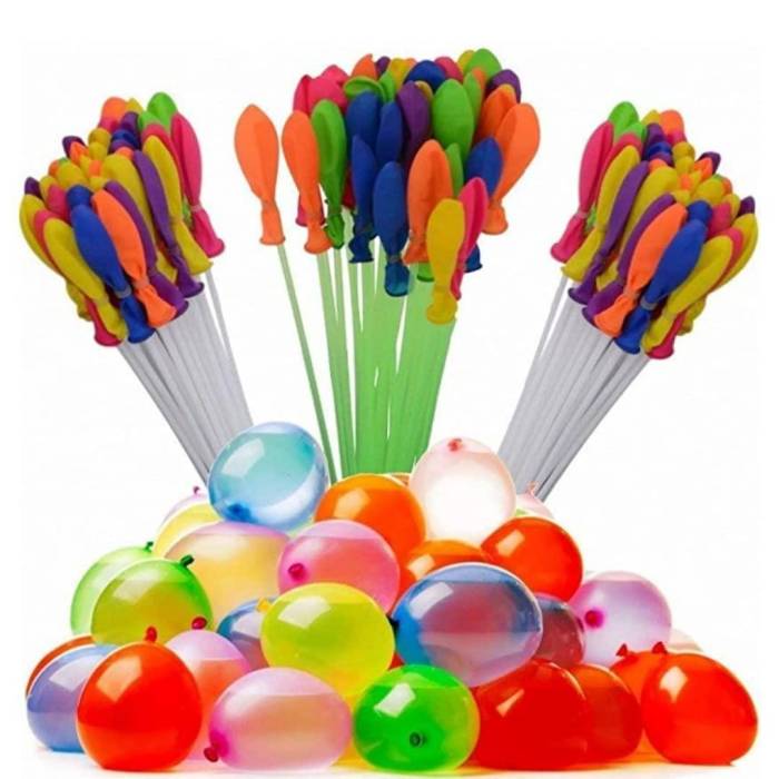 Водяні різнокольорові бомбочки-кульки 111 шт. для водних битв Happy Baby Balloons