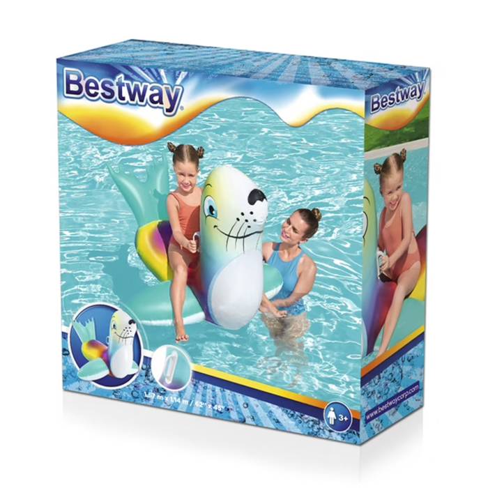 Надувний пліт з ручками у вигляді Тюленя 157х114 см для плавання Bestway 41479 Плотик дитячий