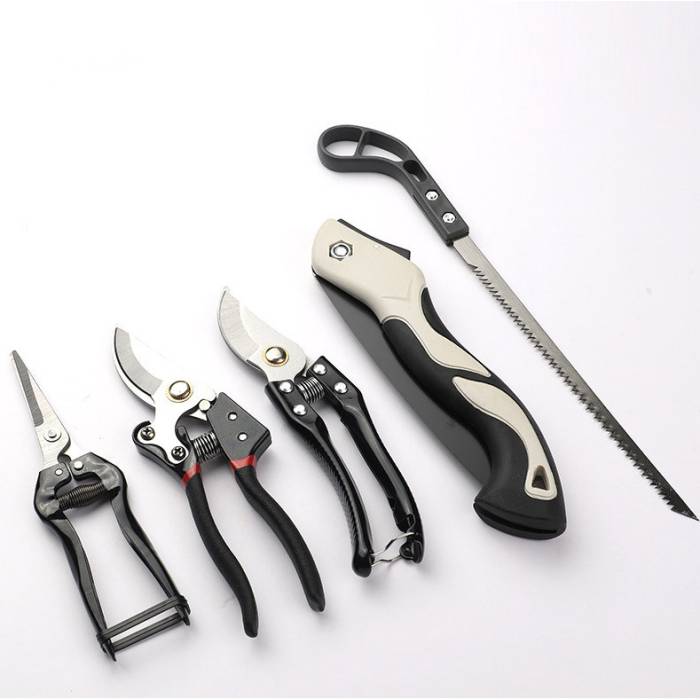 Садовий набір інструментів 5 в 1 з ножицями, секаторами та пилкою Garden Set SK-5