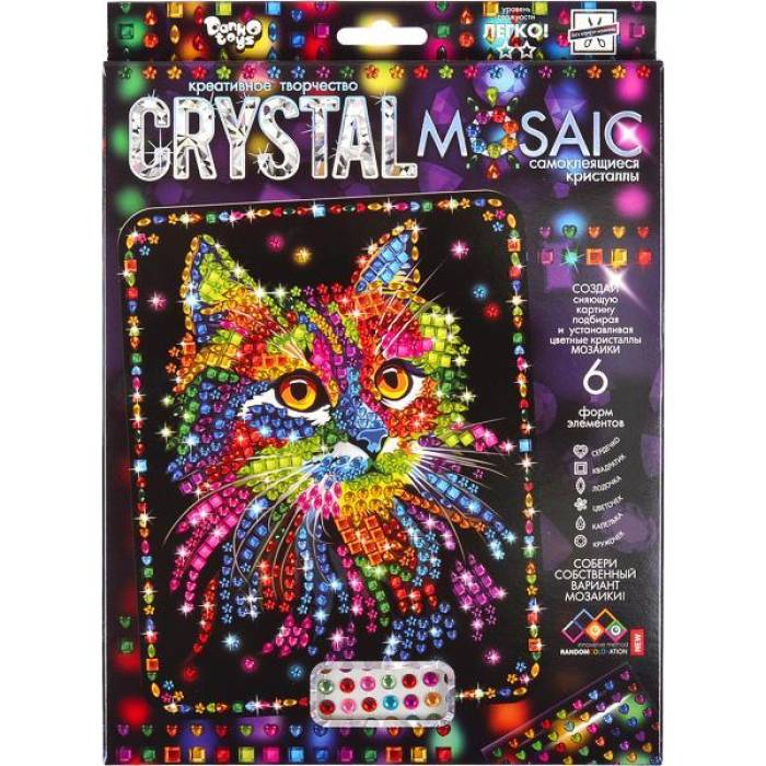 Набір для картини із мозаїки із кристалами Crystal Mosaic"CRM-01-01/10 ДТ-ТО-09-08 в упаковці 1 шт