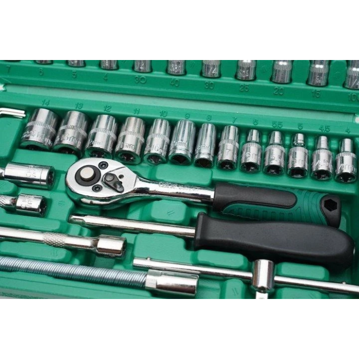 Набор инструментов на 46 IECE TOOL SET 72 зуба с трещоткой и насадками в удобном пластиковом кейсе