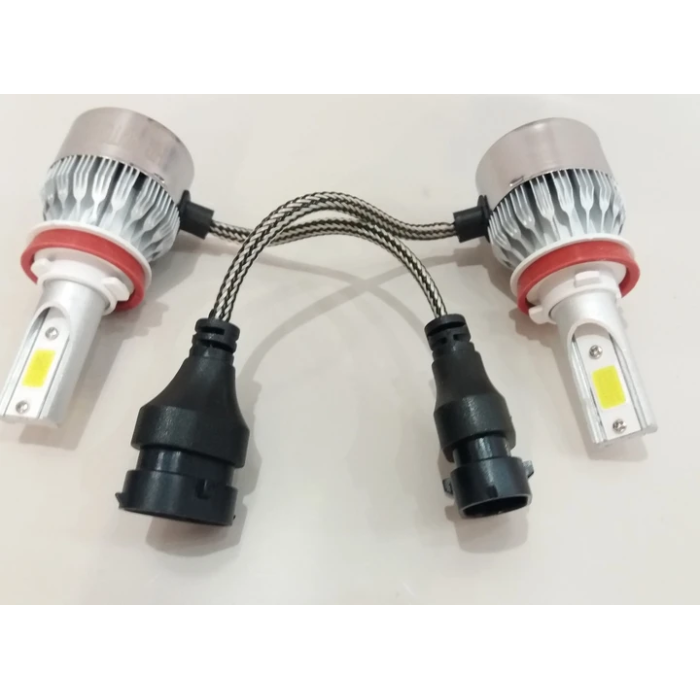 Комплект автомобільних світлодіодних LED ламп із охолодженням С6 LED H11 LED лампи для авто на фари 3800Лм