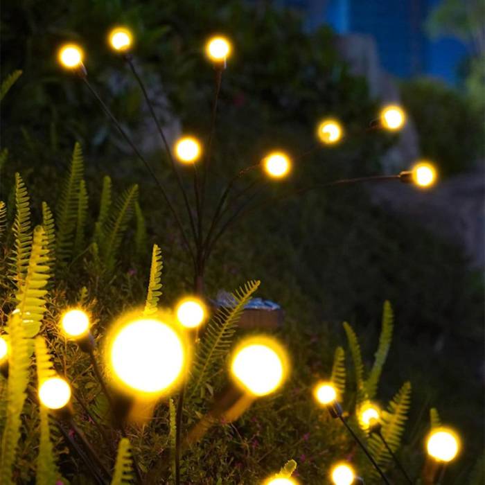 Уличный садовый фонарь 70 см 2 шт на солнечной батарее Светлячок 6 LED 202413 Теплый белый