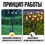Уличный садовый фонарь 70 см 2 шт на солнечной батарее Светлячок 6 LED 202413 Теплый белый