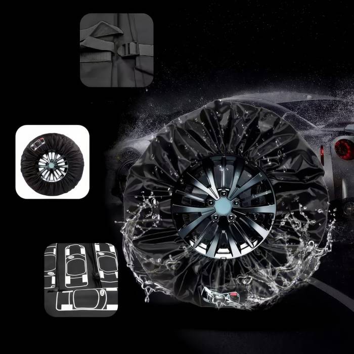 Комплект защитных для автомобильных шин размера "L" 80 см Black R18-R20