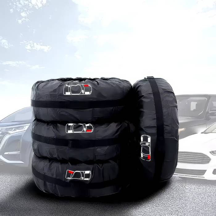 Комплект защитных для автомобильных шин размера "L" 80 см Black R18-R20