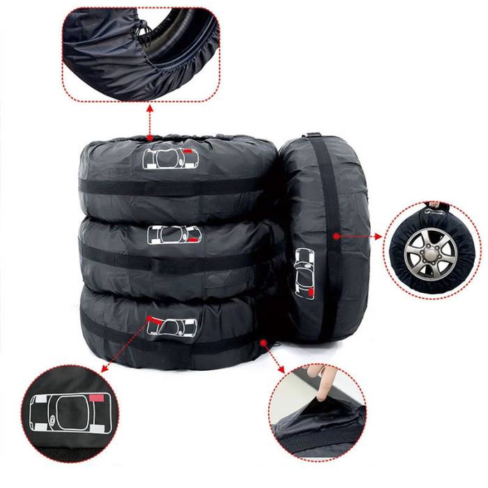 Комплект защитных для автомобильных шин размера "L" 80 см Black R18-R20