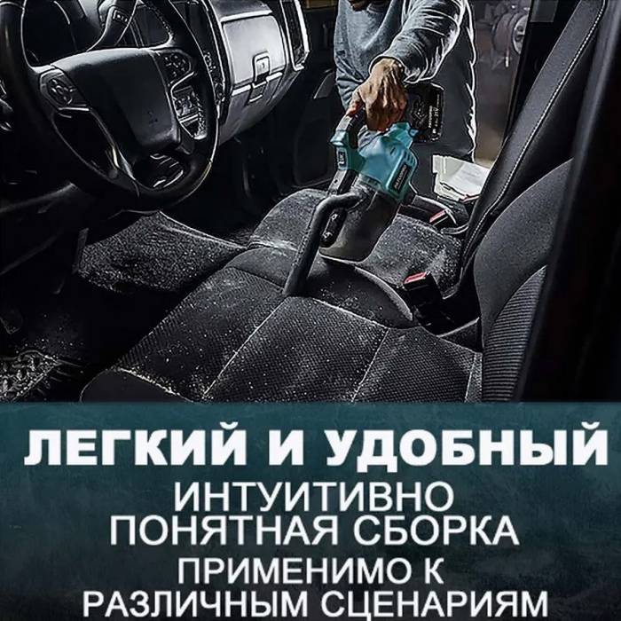 Беспроводной пылесос с 2 аккумуляторами 20В 4Ач и насадками Patuo Синий