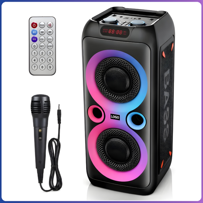 Колонка Bluetooth 20Вт з караоке мікрофоном та пультом управління та підсвічуванням TTD-2809